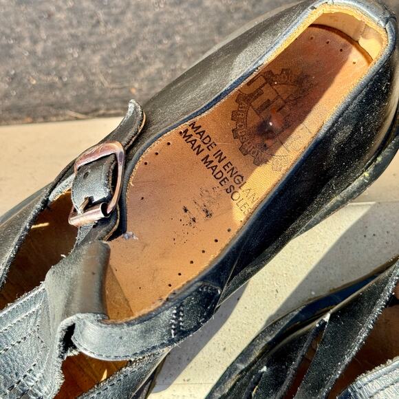 Vintage Made in England Dr. Martens Polley Mica Cut Out Mary Janes Size 7 - Picture 5 of 11